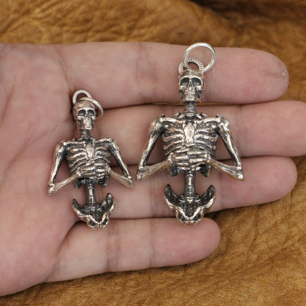 Honour Hero Skeleton Skull Pendant in 925 Sterling Silver Details for Men's Biker Punk Style. badass biker skull pendant. Badass skull pendant for men.skull pendant for men. Badass skull jewelry. Badass skull accessories. Valentine gifts for him. Anniversary gift for him. Anniversary gift for my badass husband. Badass Birthday gift for my badass boyfriend. Badass Birthday gift for my badass husband.