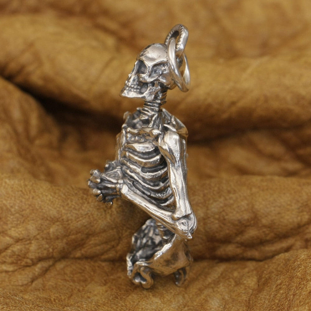 Honour Hero Skeleton Skull Pendant in 925 Sterling Silver Details for Men's Biker Punk Style. badass biker skull pendant. Badass skull pendant for men.skull pendant for men. Badass skull jewelry. Badass skull accessories. Valentine gifts for him. Anniversary gift for him. Anniversary gift for my badass husband. Badass Birthday gift for my badass boyfriend. Badass Birthday gift for my badass husband.