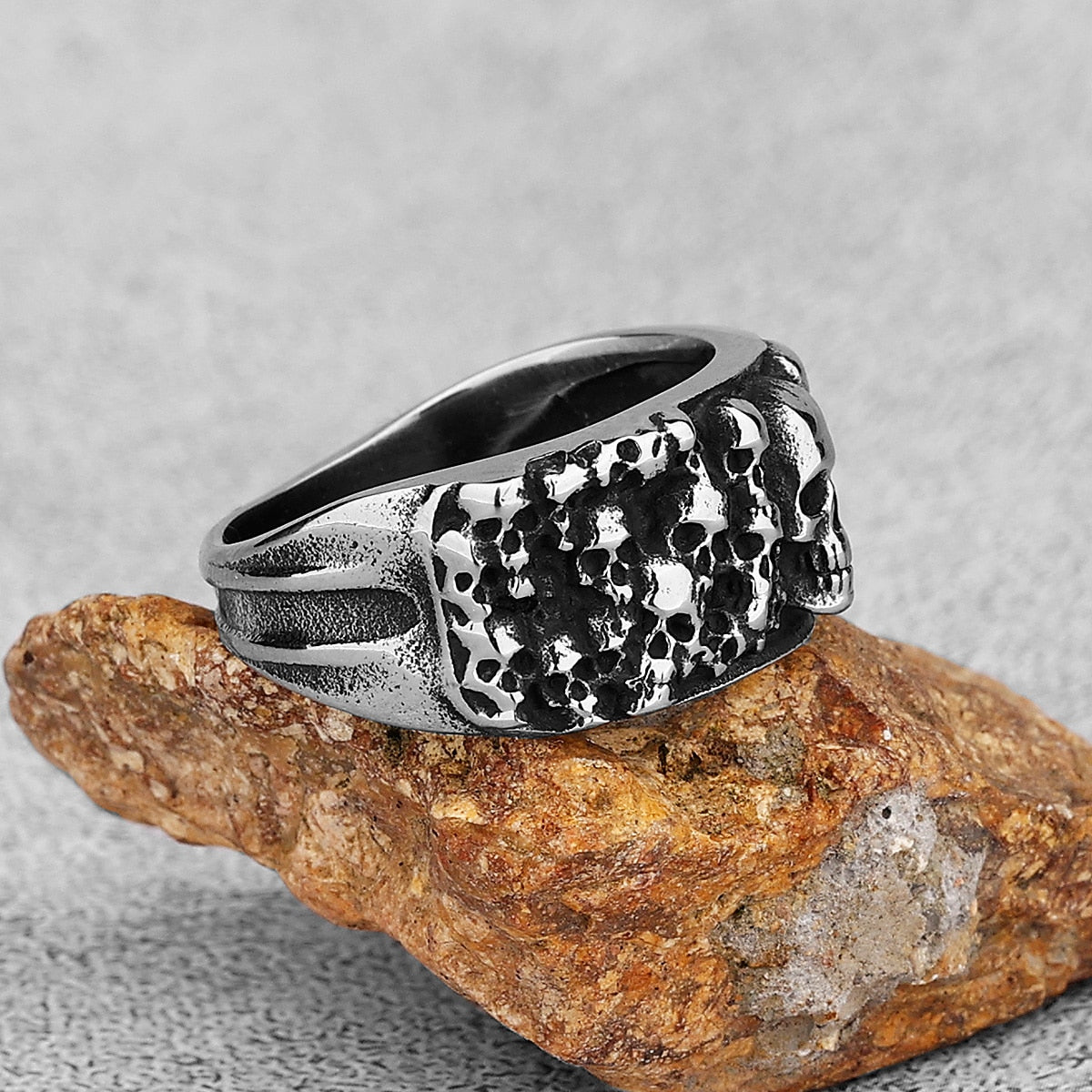 Retro Bad Boy Biker Skull Rings, badass skull ring, badass skull accessories