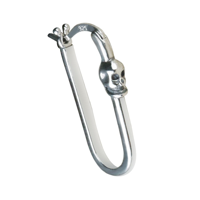 Korean Pure 925 Sterling Silver Skull Earrings. Badass skull jewelry. badass skull accessories.