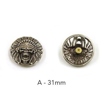 Brass Embossed Skull Conchos