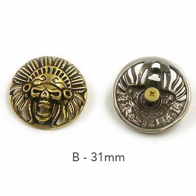 Brass Embossed Skull Conchos