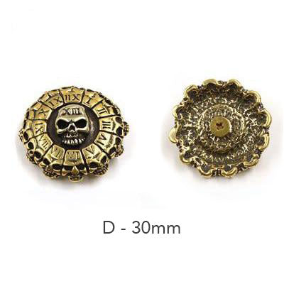 Brass Embossed Skull Conchos