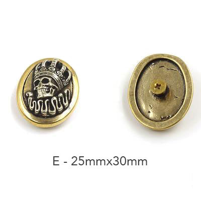 Brass Embossed Skull Conchos
