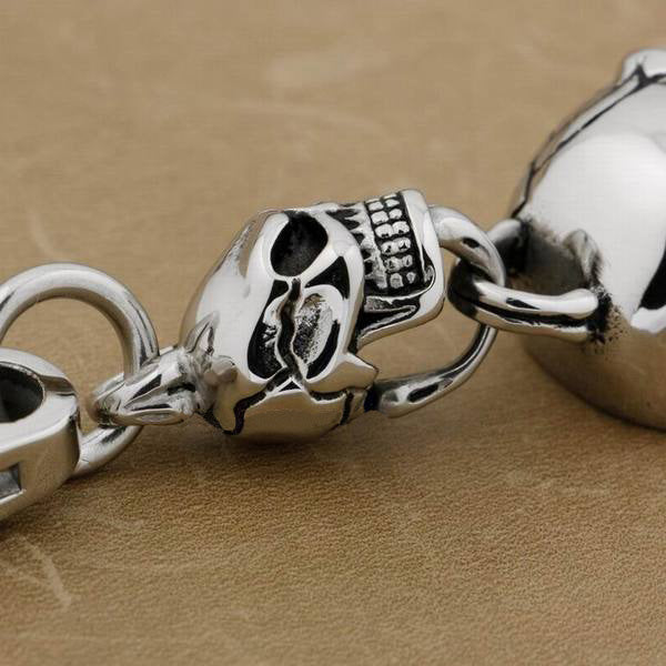 Stainless Steel Huge Skull Biker KeyChain