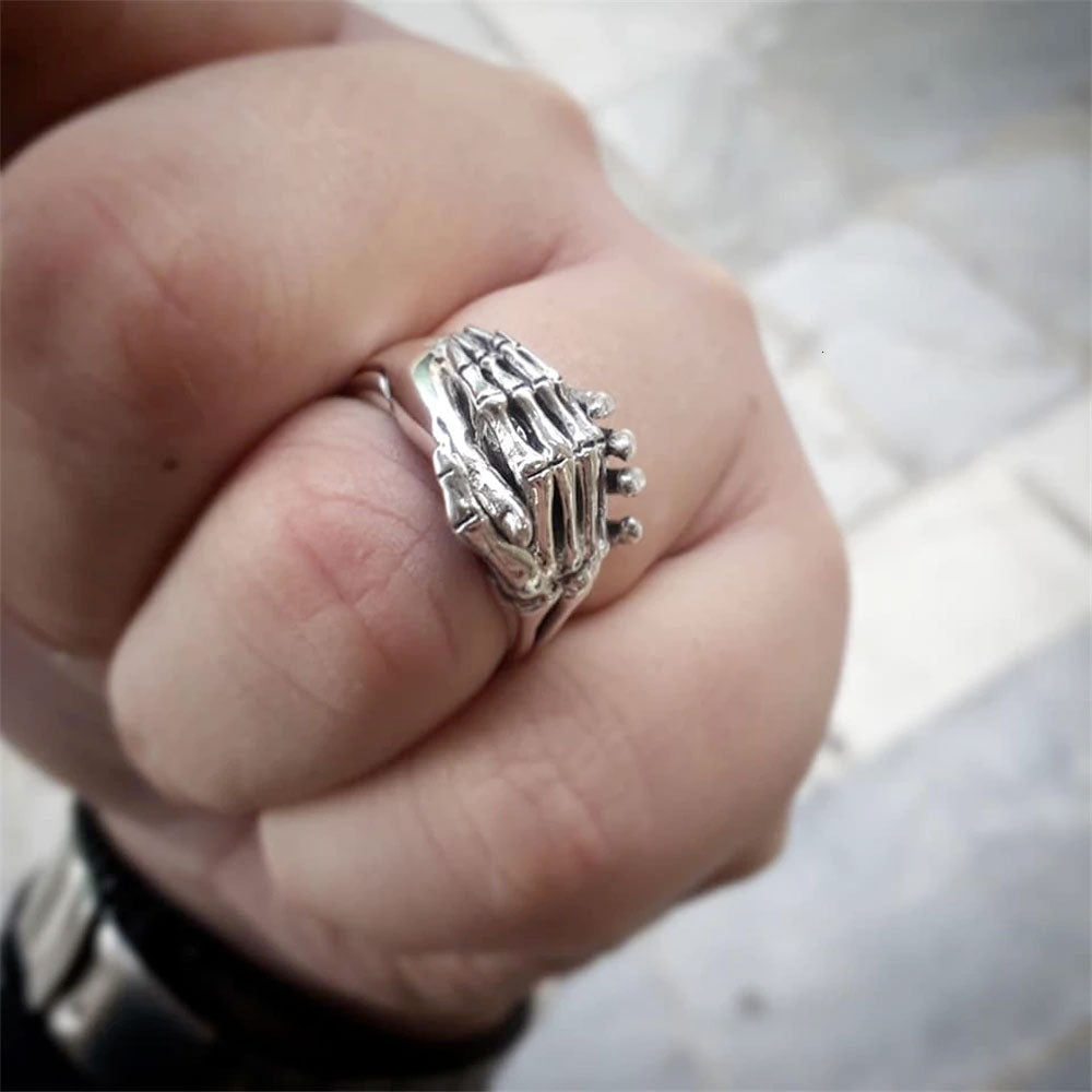 2 in 1 Unique Friendship Skeleton Puzzle Rings. Skull ring for him. Badass gifts for badass. Badass birthday gifts. Badass Christmas gifts for badasses. Badass biker skull ring. Badass Biker skull jewelry. Badass skull jewelry. Badass skull accessories. Valentine gifts for him. Anniversary gift for him. Anniversary gift for my badass husband. Badass Birthday gift for my badass boyfriend. Badass Birthday gift for my badass husband.