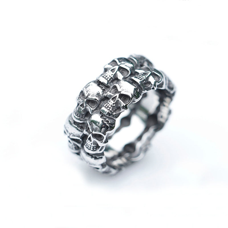 316L Stainless Steel Charming Skull Rings with no stone. Christmas gift for biker. Christmas gift for badass. Badass skull ring, badass skull accessories.