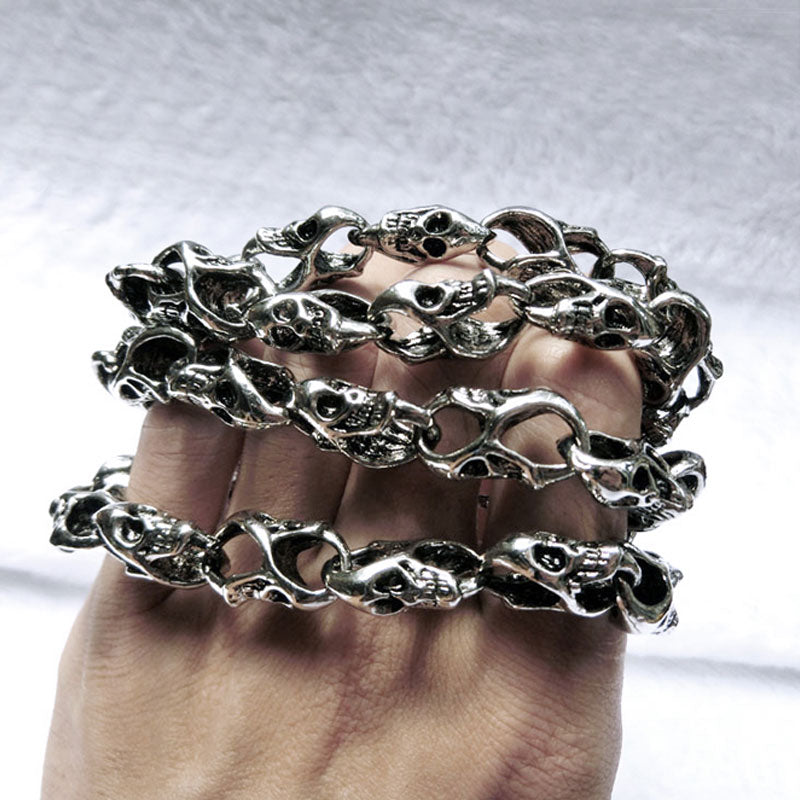 Men Biker Trucker Heavy Skull Long Metal Wallet Chain