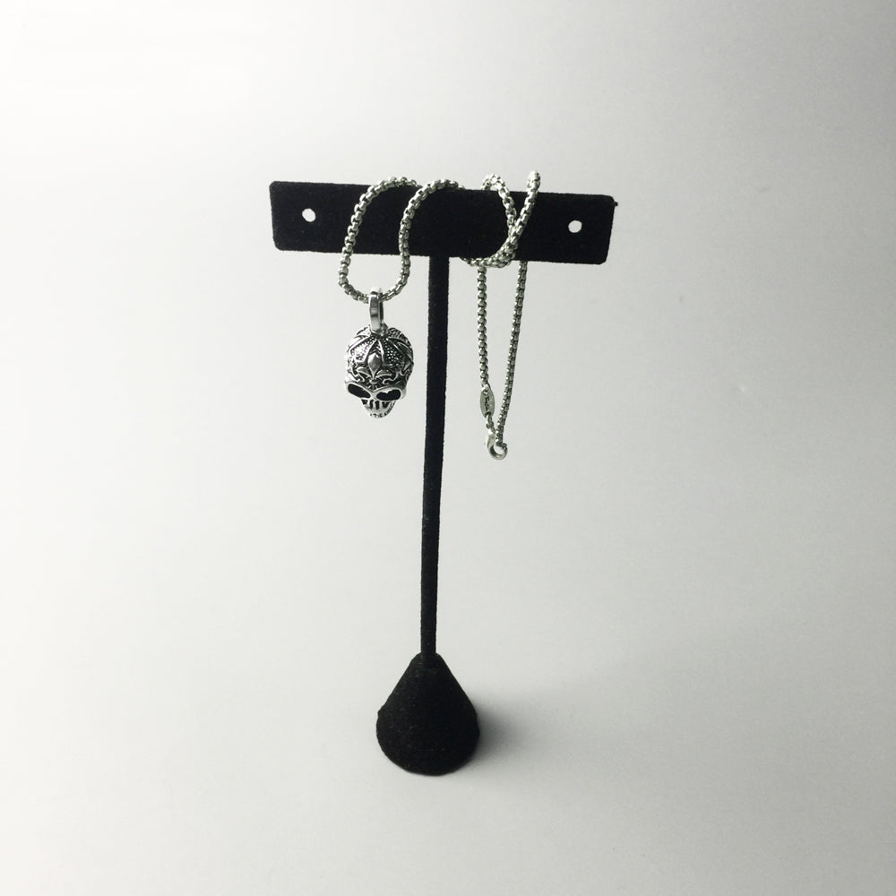 Pendant Lily Skull Skeleton Necklace