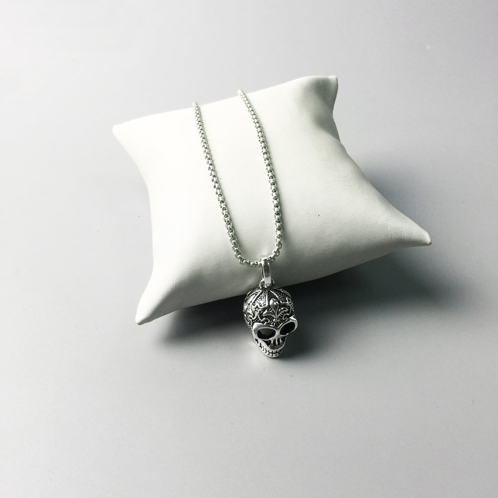 Pendant Lily Skull Skeleton Necklace