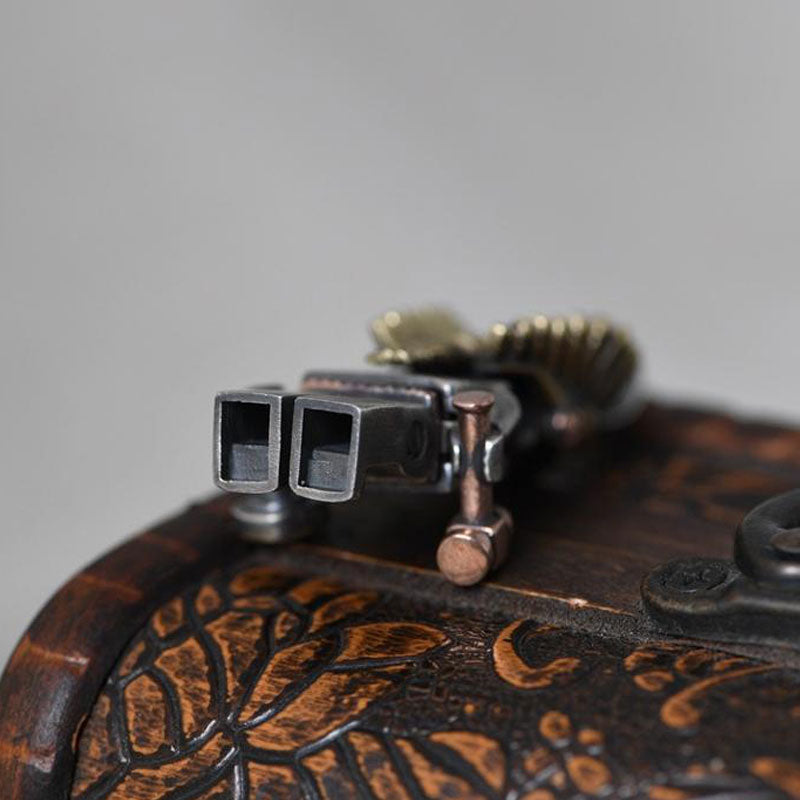 925 Sterling Silver Indian Chief Skull Pendant