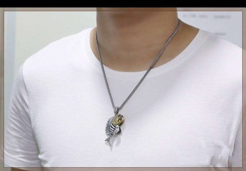 925 Sterling Silver Hollow Piranha Skull Pendant