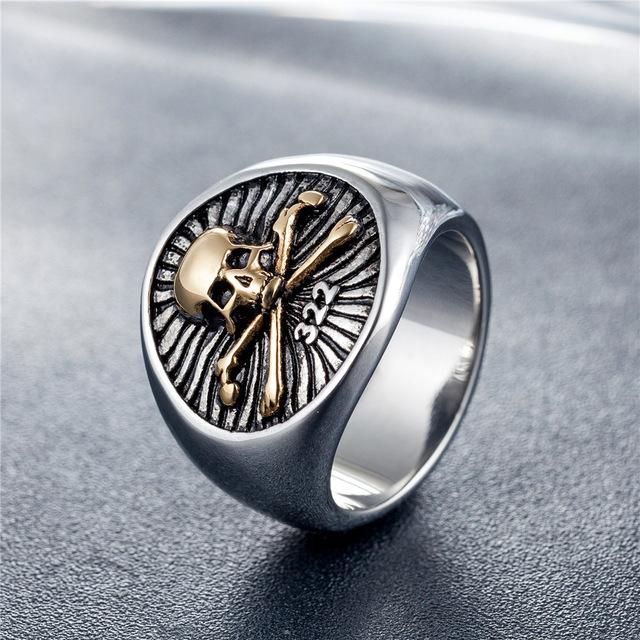 Stainless Steel Gothic Biker Skull Rings