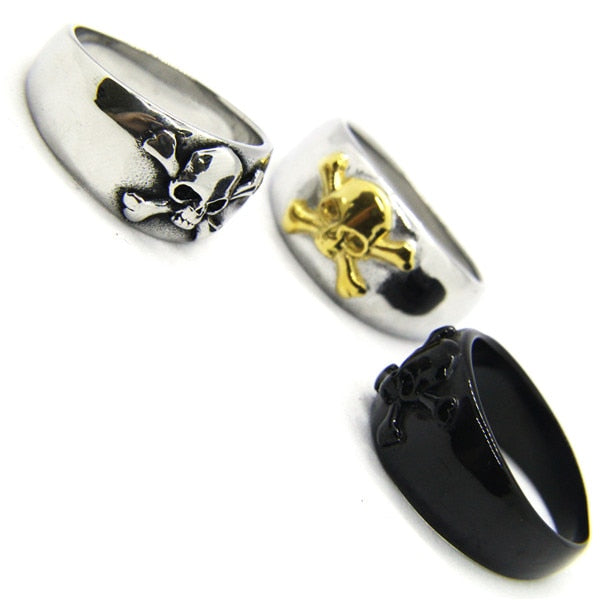 316L Stainless Steel Cross Skull Rings