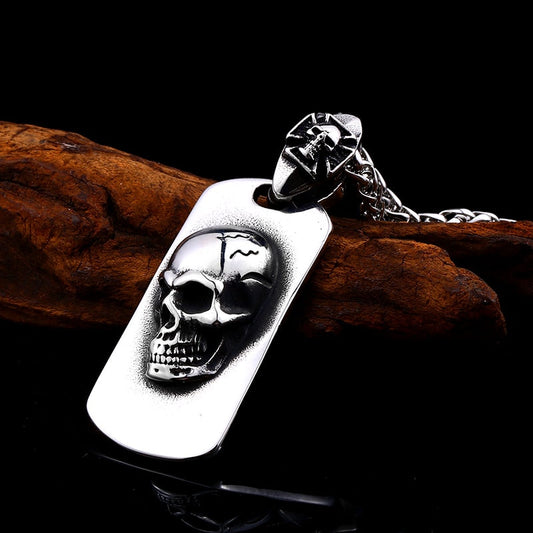 316L Stainless Steel Skull Dog Tag