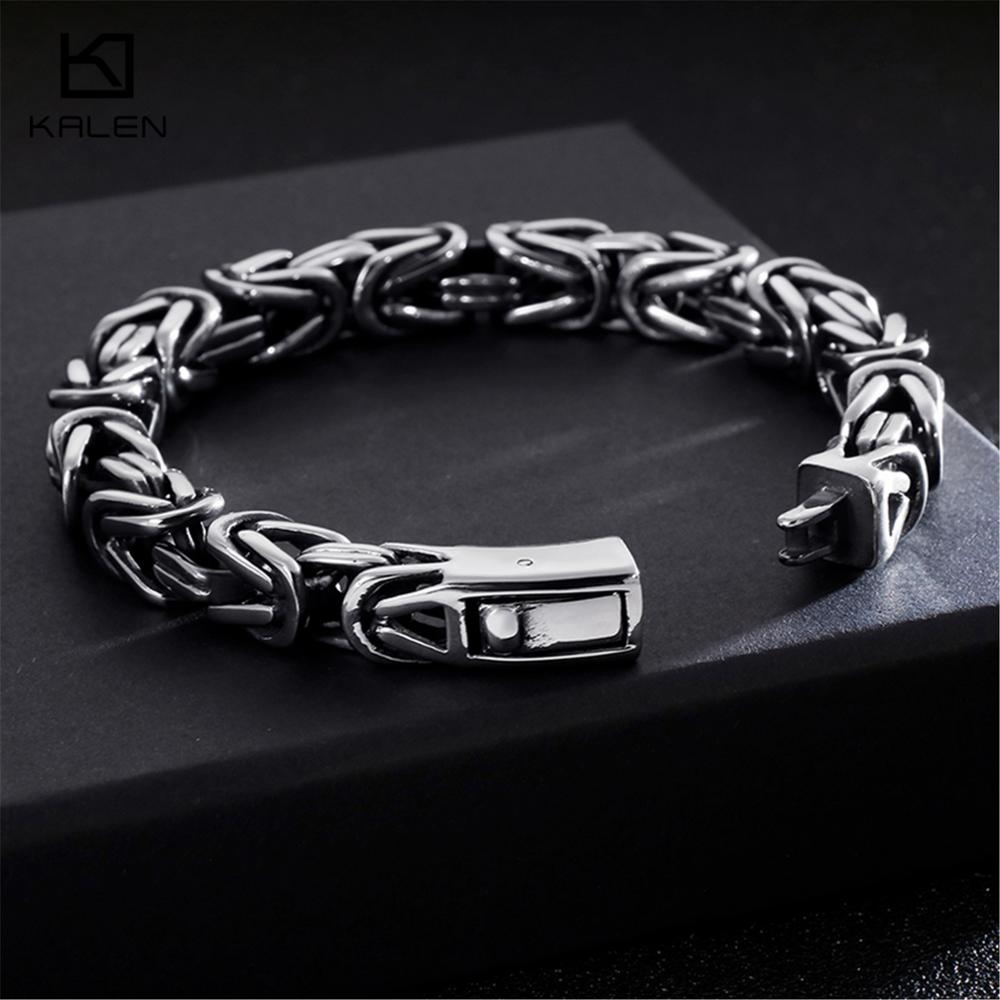 Stainless Steel Byzantine Chain Necklace & Bracelet Set