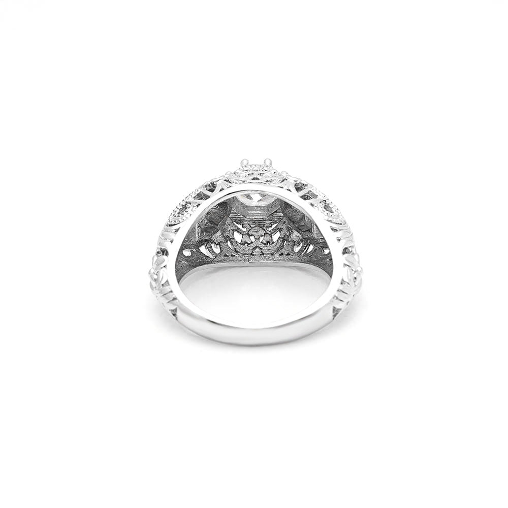 Punk Silver Color Crystal Skull Ring