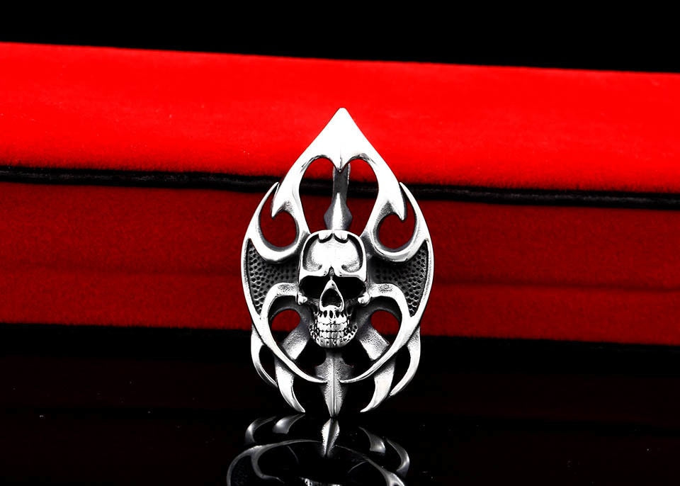 Fire Biker Skull Pendant