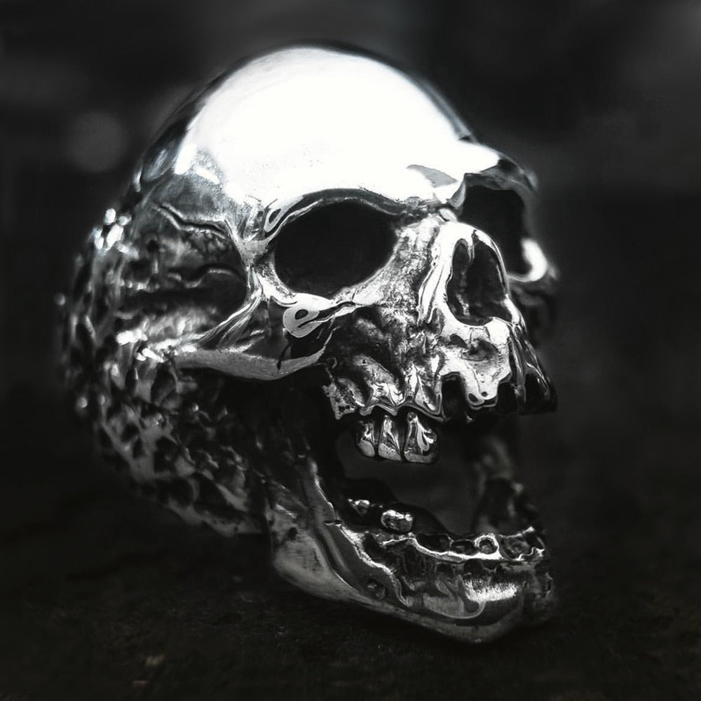 Stainless Steel Detailed Plague Skull Rings