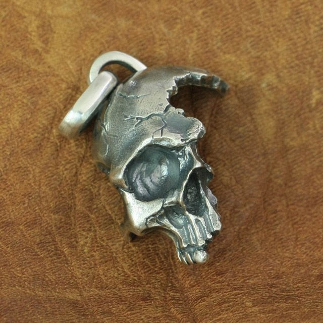 925 Sterling Silver Damaged Half Face Skull Biker Pendant. Badass gift for men. Cool gift for cool man. Badass gift for bikers. Badass jewelry. Badass biker skull jewelry. Badass skulll accessories. Badass gift for badass. Badass skull accessories. Badass skull jewelry. Christmas gift for badass. Christmas gift for bikers. Christmas gifts for tattoo artists.