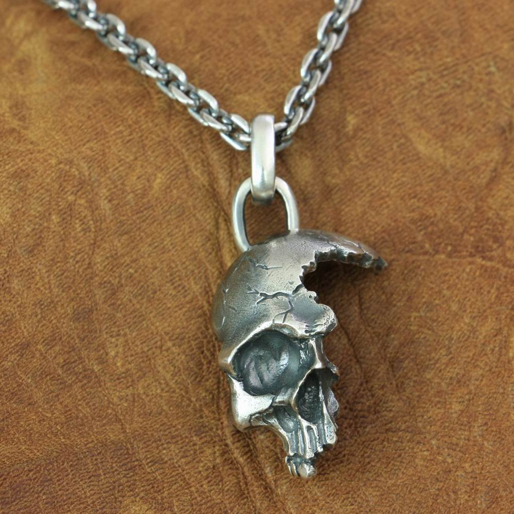 925 Sterling Silver Damaged Half Face Skull Biker Pendant. Badass gift for men. Cool gift for cool man. Badass gift for bikers. Badass jewelry. Badass biker skull jewelry. Badass skulll accessories. Badass gift for badass. Badass skull accessories. Badass skull jewelry. Christmas gift for badass. Christmas gift for bikers. Christmas gifts for tattoo artists.