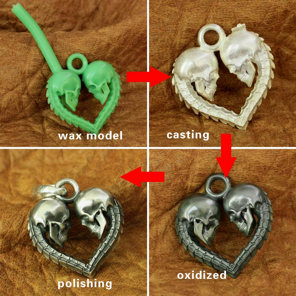 Handmade 925 Silver Couple Love Heart Necklace Pendant. Badass skull pendant for men. Badass gifts for badass. Badass birthday gifts. Badass Christmas gifts for badasses. Badass biker skull pendant necklace. Badass sbiker skull jewelry. Badass skull jewelry. Badass skull accessories.