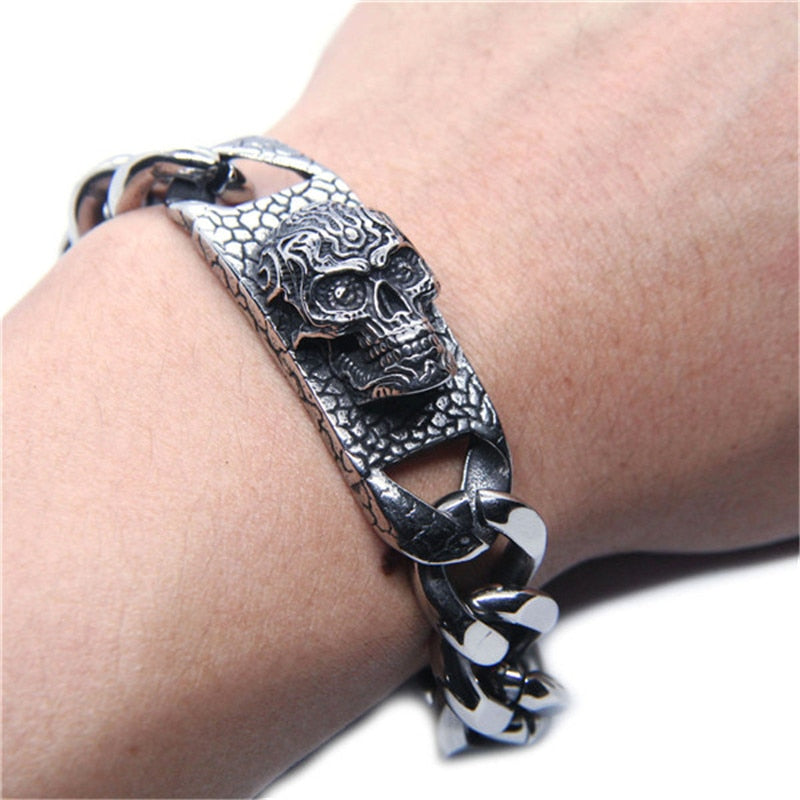 316L Stainless Steel Coolest Solid Skull Bracelet
