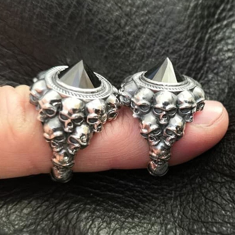 Women Gothic Vintage Skulls CZ Ring. Badass gifts for badass. Badass birthday gifts. Badass Christmas gifts for badasses. Badass skull accessories. Valentine gifts for her. Anniversary gift for her. Anniversary gift for my badass wife. Badass Birthday gift for my badass girlfriend. Badass Birthday gift for my badass wife. Badass gift for gothic lady.