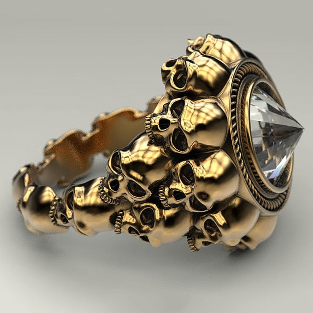 Women Gothic Vintage Skulls CZ Ring. Badass gifts for badass. Badass birthday gifts. Badass Christmas gifts for badasses. Badass skull accessories. Valentine gifts for her. Anniversary gift for her. Anniversary gift for my badass wife. Badass Birthday gift for my badass girlfriend. Badass Birthday gift for my badass wife. Badass gift for gothic lady.