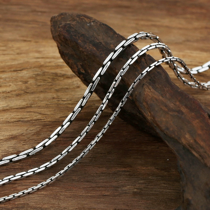 925 Silver Cross Bamboo Chain Necklace