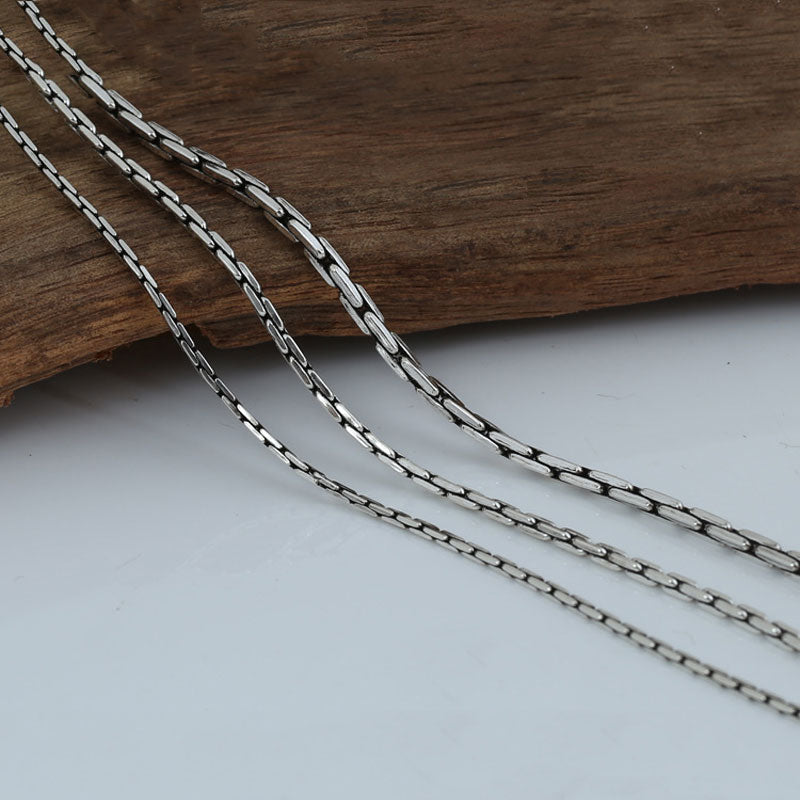 925 Silver Cross Bamboo Chain Necklace