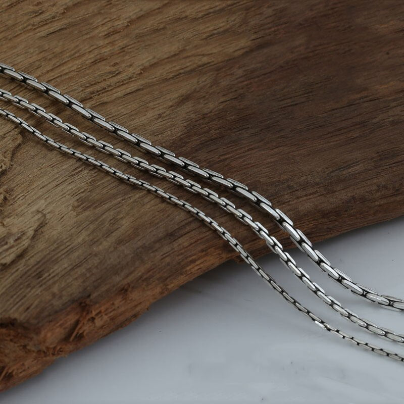 925 Silver Cross Bamboo Chain Necklace