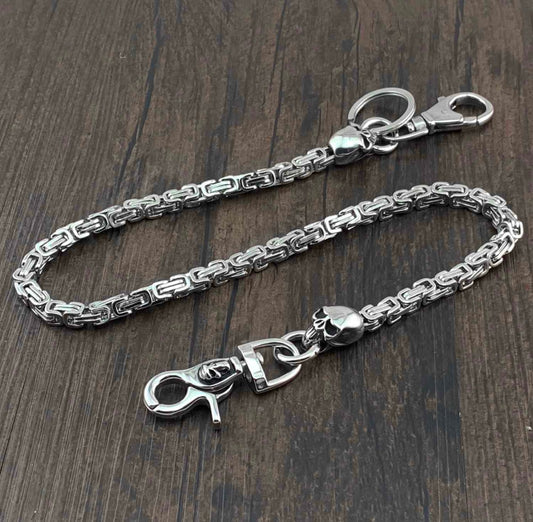 High Quality Stainless Steel Skull Head Biker Wallet Chain