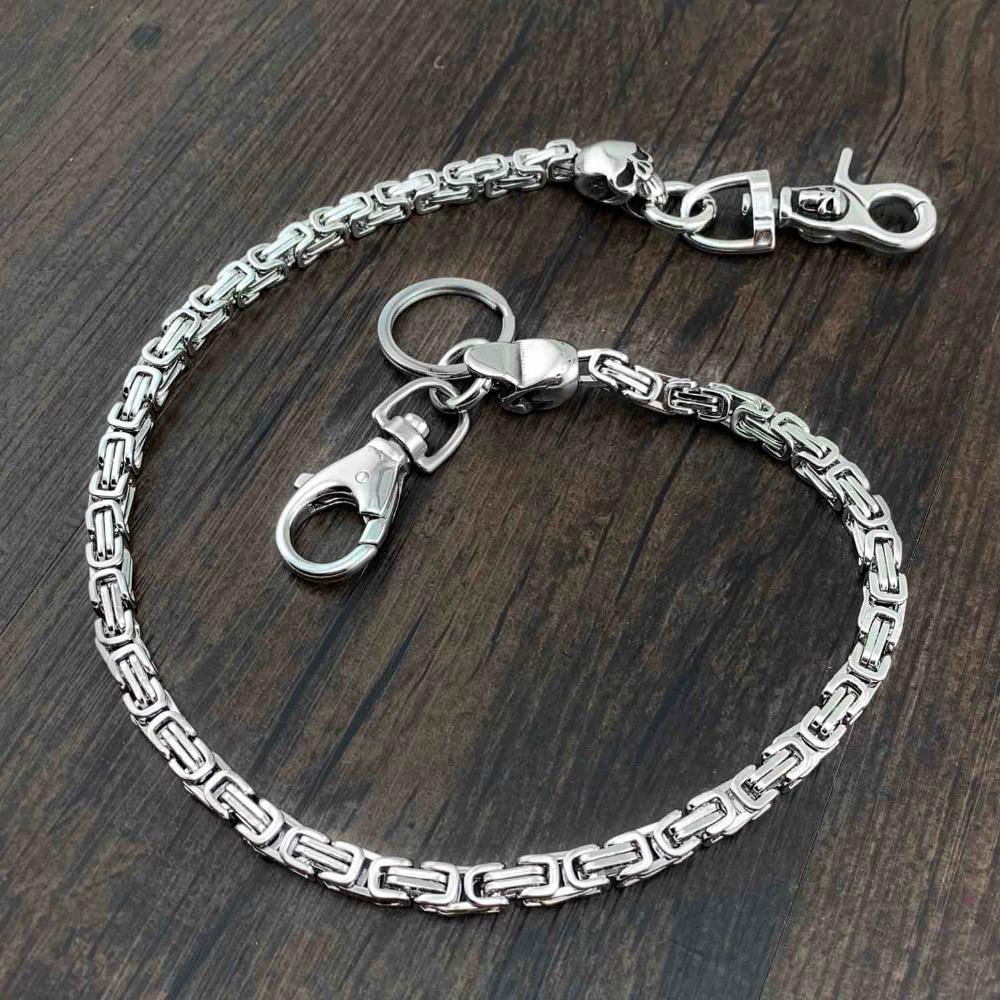 High Quality Stainless Steel Skull Head Biker Wallet Chain