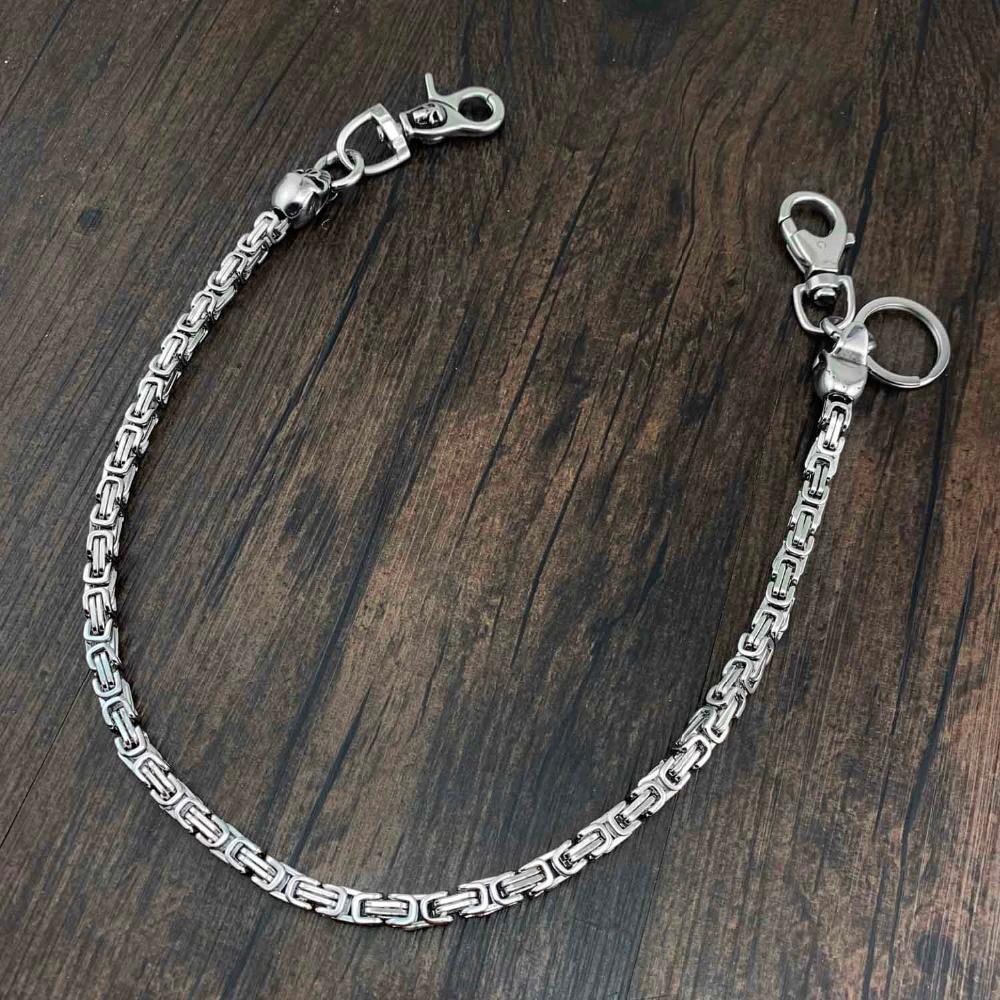 High Quality Stainless Steel Skull Head Biker Wallet Chain
