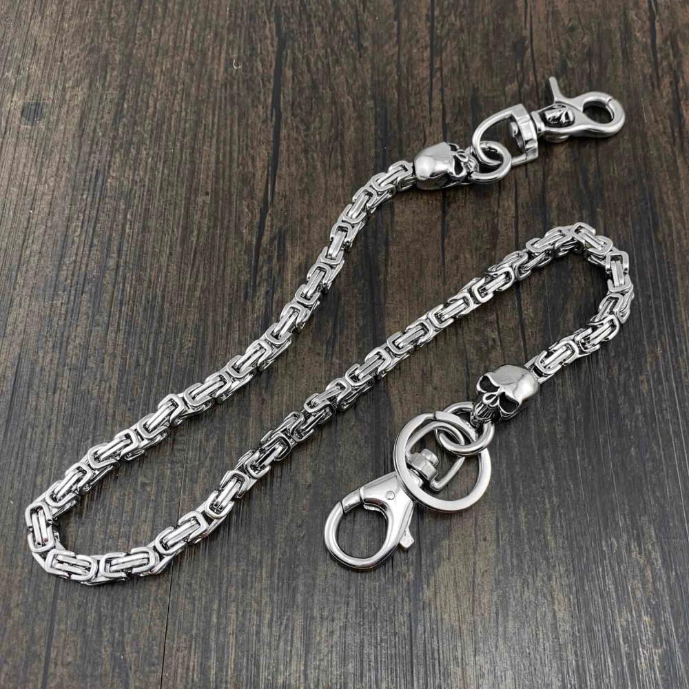 High Quality Stainless Steel Skull Head Biker Wallet Chain