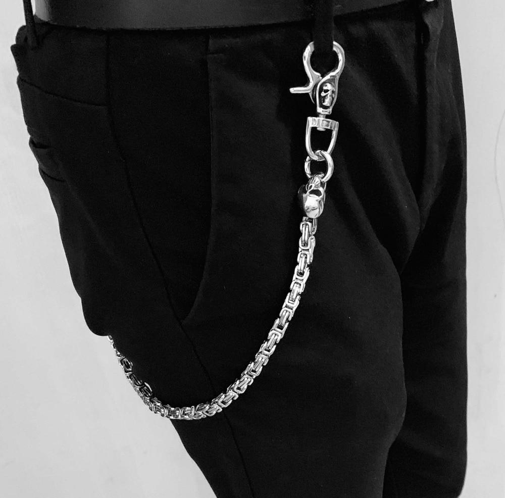 High Quality Stainless Steel Skull Head Biker Wallet Chain