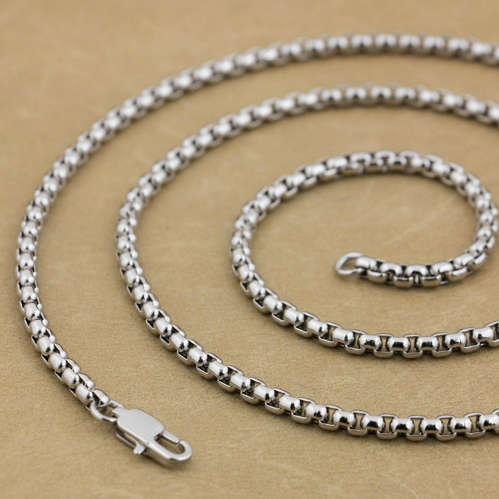 Stainless Steel Chain Men Biker Box Necklace