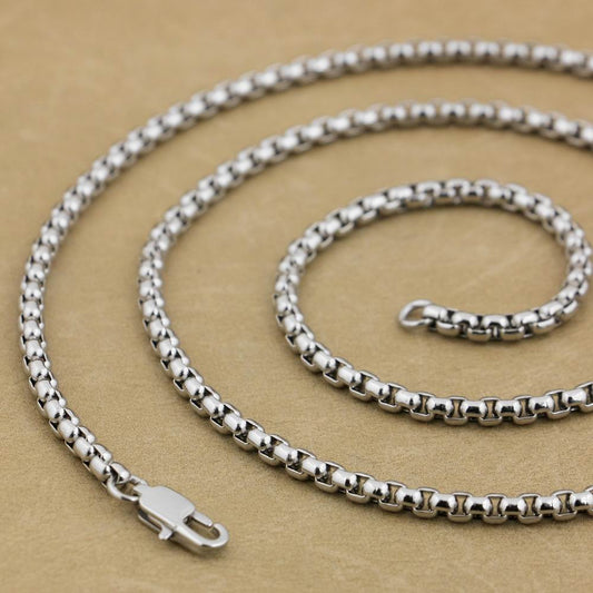 Stainless Steel Chain Men Biker Box Necklace