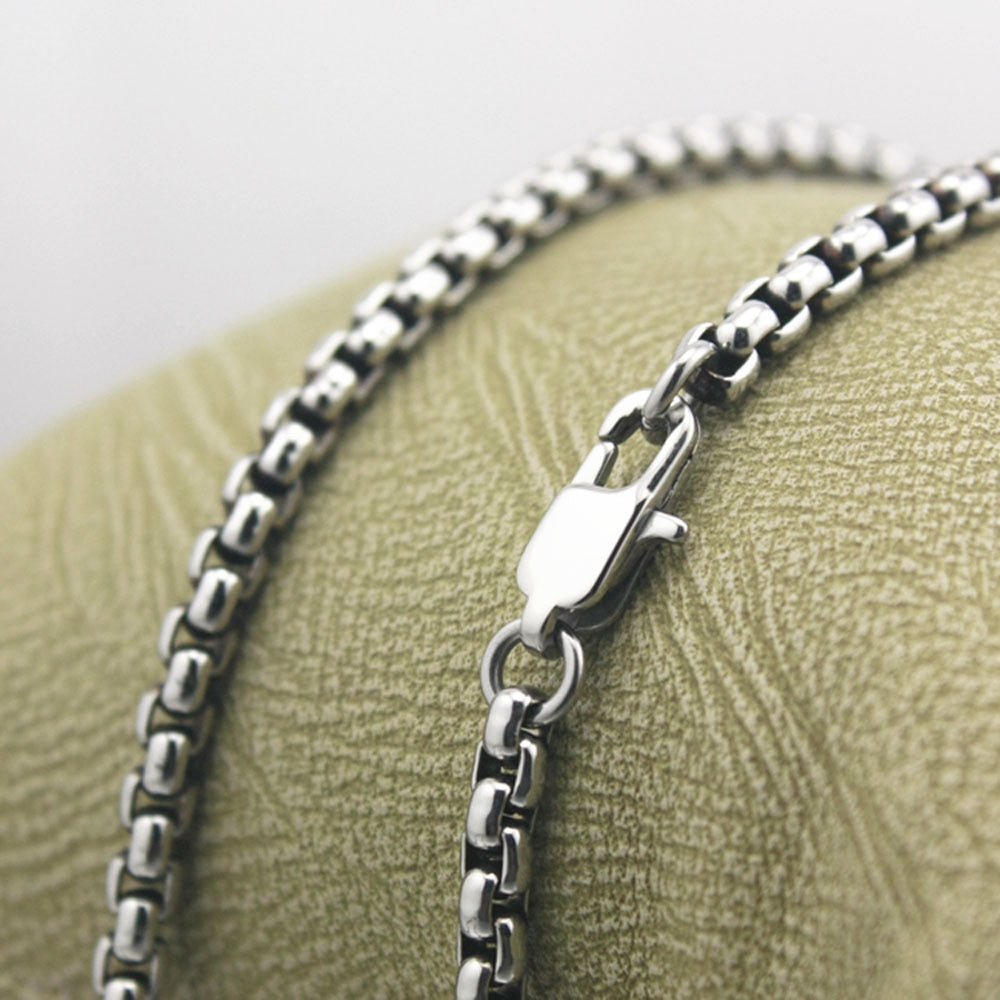 Stainless Steel Chain Men Biker Box Necklace