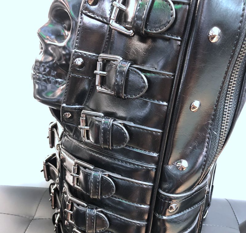 Buy Unique 3D Leather Biker Skull Backpack. 3D Biker Backpack made of strong and solid leather with capacity 20-35 Litre. Perfect for laptop and short trip. Absolutely badass skull backpack. On sales now!