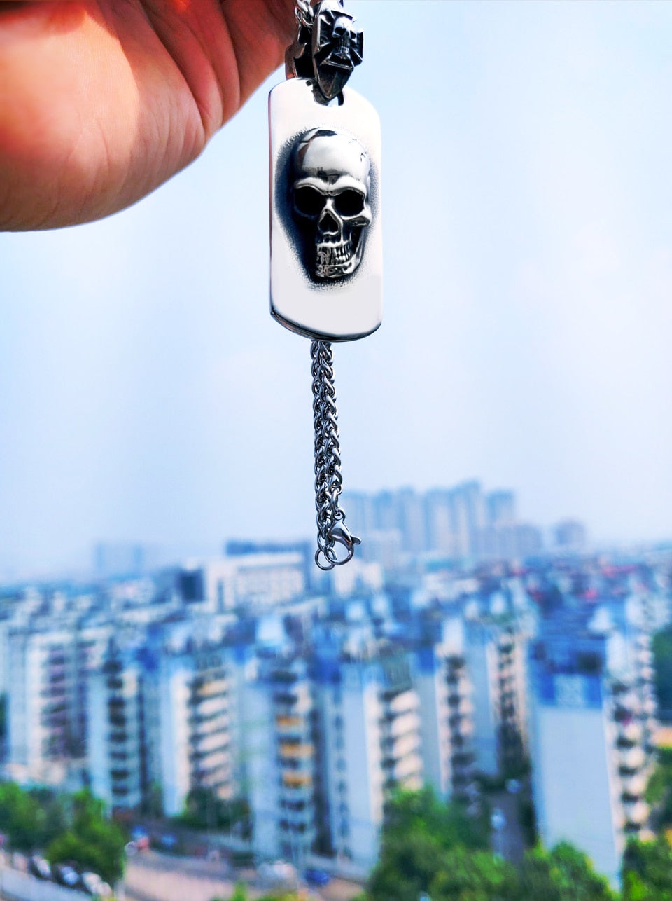 316L Stainless Steel Skull Dog Tag