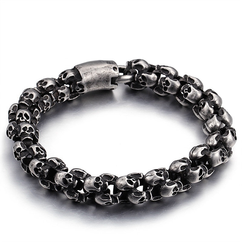 High Quality Stainless Steel Punk Rock Skull Bracelet