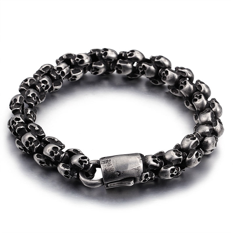 High Quality Stainless Steel Punk Rock Skull Bracelet