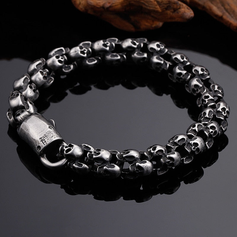 High Quality Stainless Steel Punk Rock Skull Bracelet