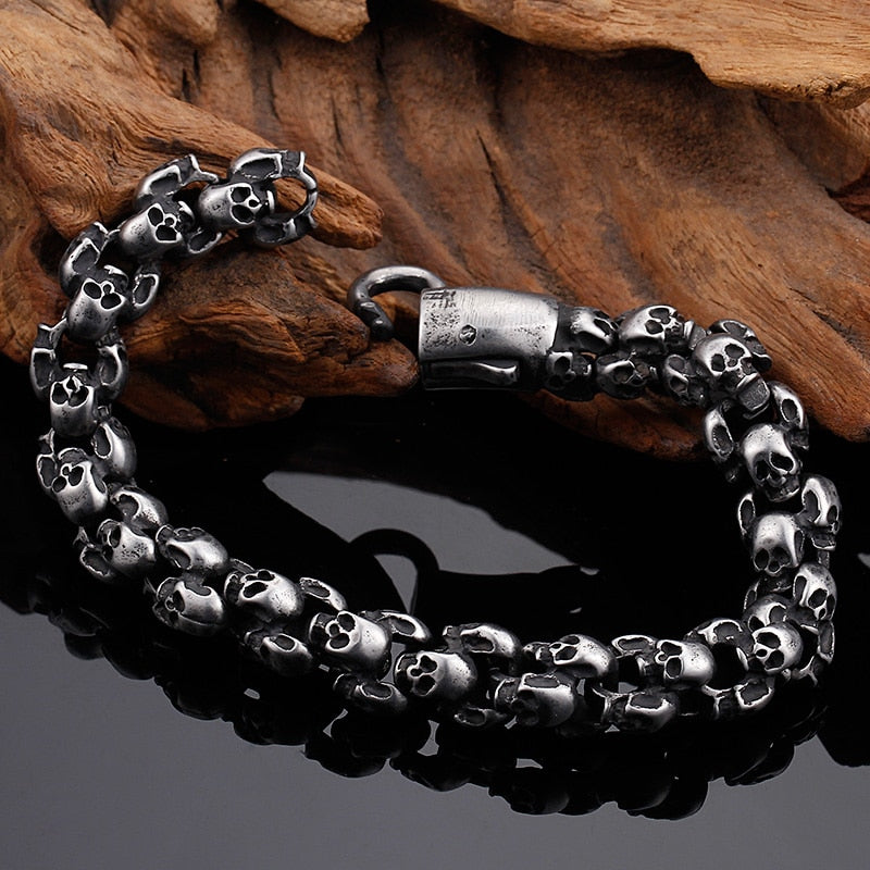 High Quality Stainless Steel Punk Rock Skull Bracelet