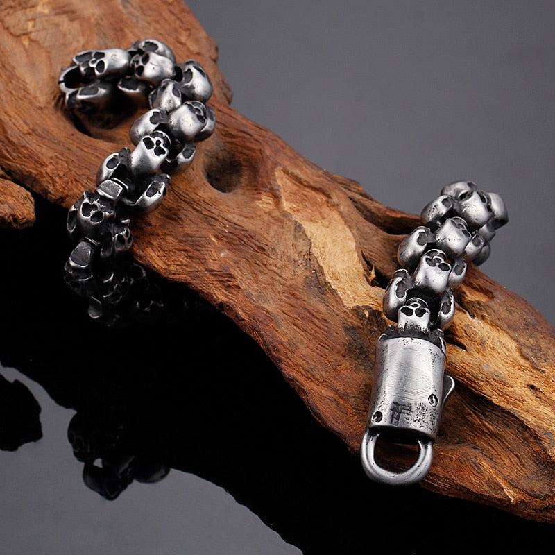High Quality Stainless Steel Punk Rock Skull Bracelet