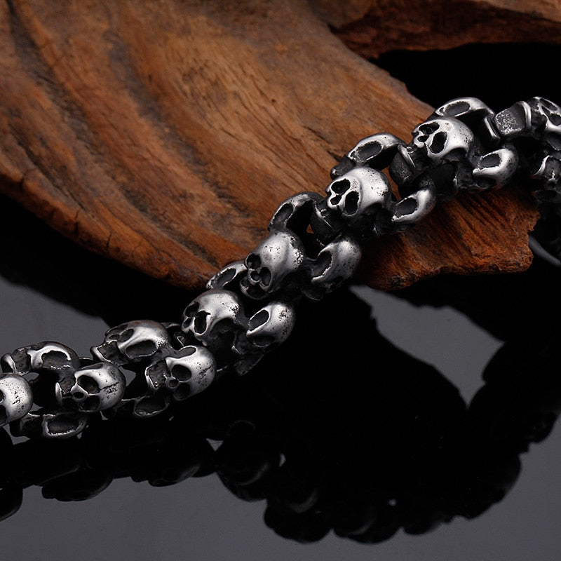 High Quality Stainless Steel Punk Rock Skull Bracelet