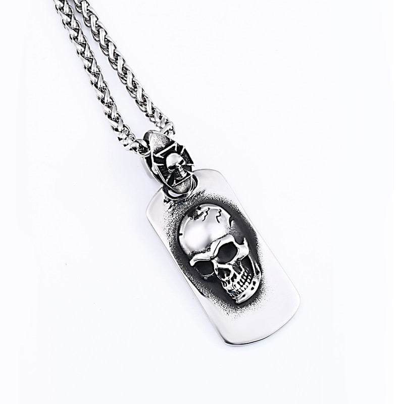 316L Stainless Steel Skull Dog Tag