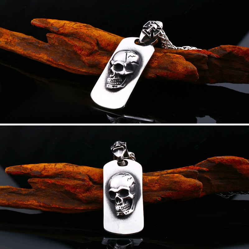 316L Stainless Steel Skull Dog Tag